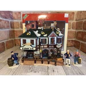 Vintage Lemax Caddington Village Light Up "SOUTH BAY FISH CO & PERKINS PICKLES